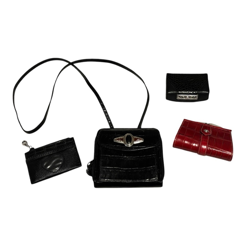 Brighton Lot Leather 4 Crossbody Coin Purses ID Holder